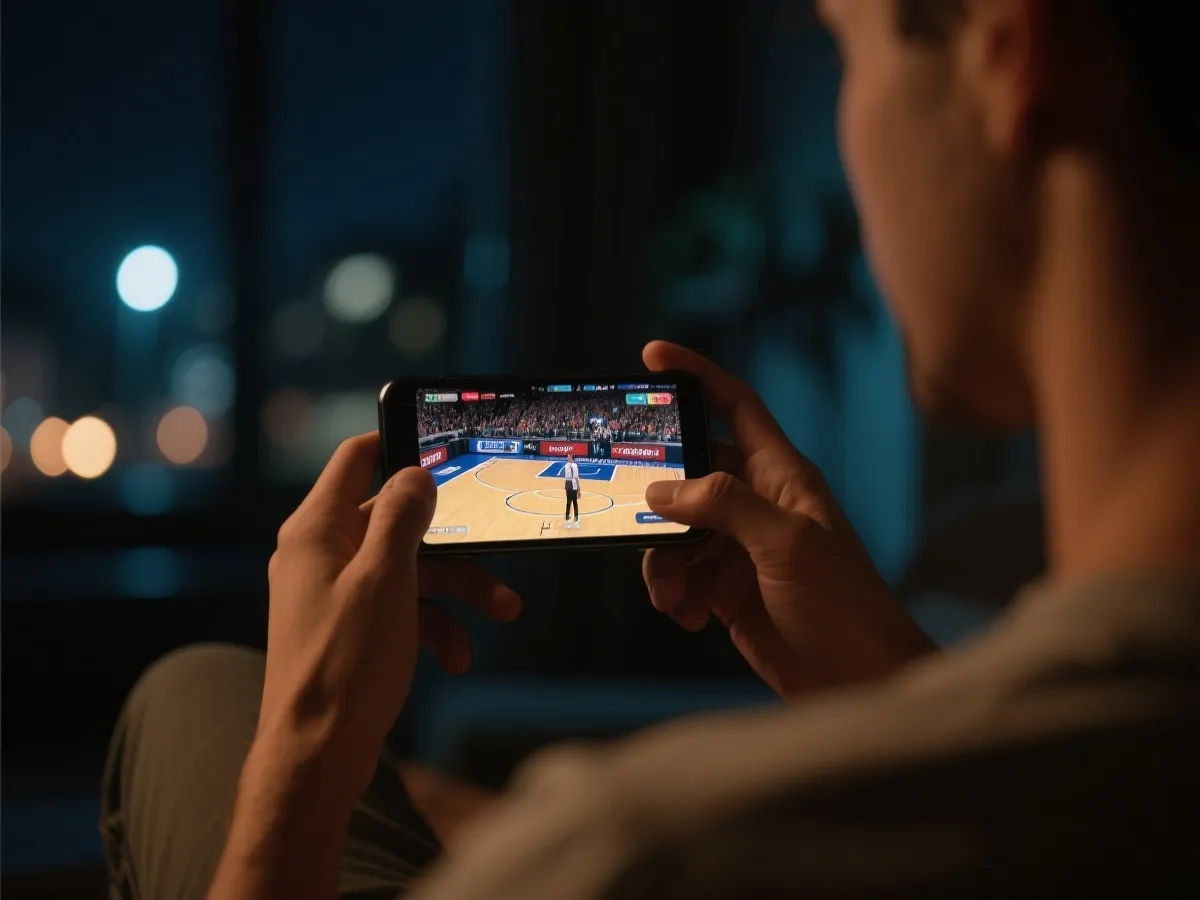 使用手机观看篮球直播